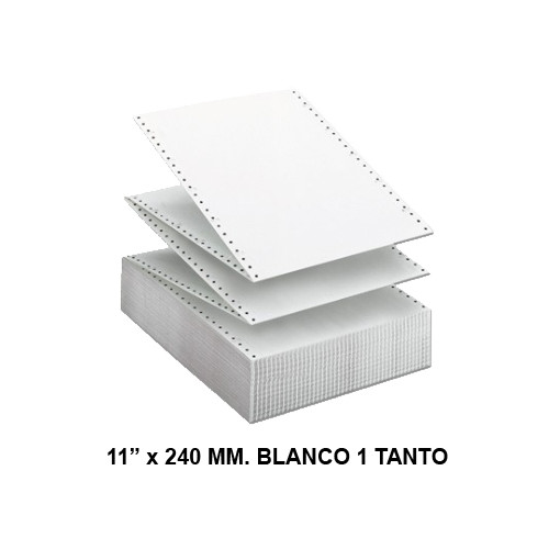 Papel continuo fabrisa, 11" x 240 mm. offset, 70 grs/m². blanco, 1 tanto - caja de 2.500 hojas