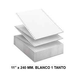 Papel continuo fabrisa, 11" x 240 mm. offset, 70 grs/m². blanco, 1 tanto - caja de 2.500 hojas