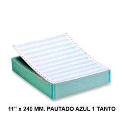 Papel continuo fabrisa, 11" x 240 mm. offset, 70 grs/m². pautado azul, 1 tanto - caja de 2.500 hojas