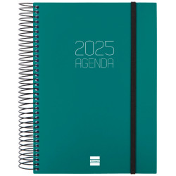 Agenda espiral finocam opaque e10, 155x212 mm. día página, tapas de polipropileno opaco, verde