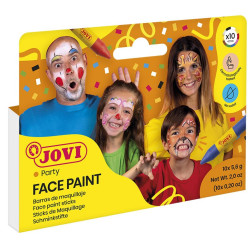 Barra de maquillaje jovi face paint, colores surtidos, estuche de 10 uds.