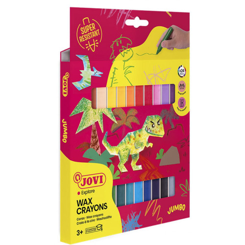 Lápiz de cera semiblanda jovi wax crayons jumbo, colores surtidos, estuche de 24 uds.