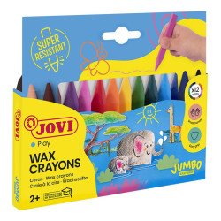 Lápiz de cera semiblanda jovi wax crayons jumbo, 12 colores surtidos, caja de 300 uds.