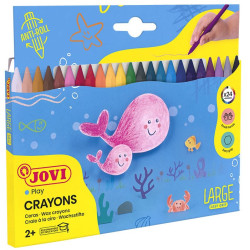 Lápiz de cera jovi large easy grip, colores surtidos, estuche de 24 uds.