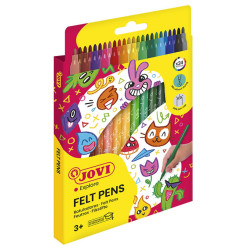 Rotulador escolar jovi felt pens, colores surtidos, estuche de 24 uds.