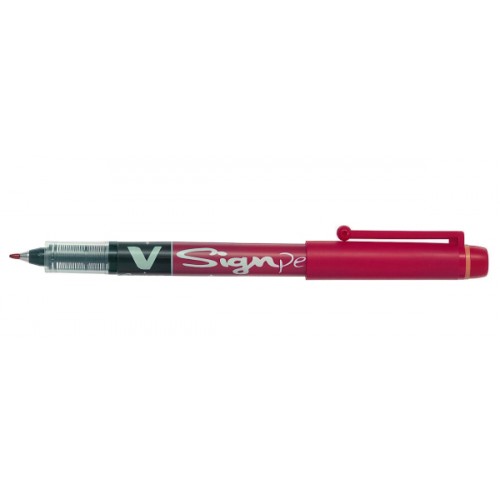 Rotulador punta de fibra pilot v-sign pen, rojo