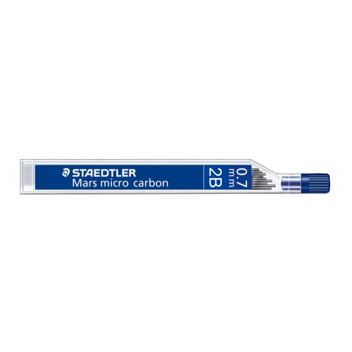 Minas staedtler mars micro carbon 250 2b 0,7 mm. tubo con 12 uds.