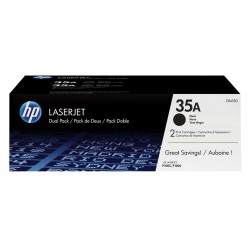 Toner laser hewlett packard laserjet p1005/p1006/p1007, 35a pack doble negro